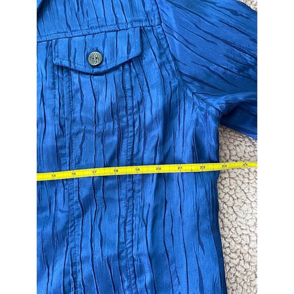 Ruby Rd. Women's Petite Blue Cropped textured Jacket Size 14 - Picture 4 of 6